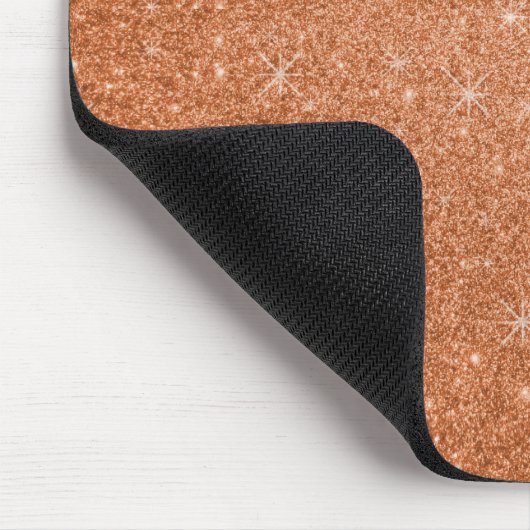 Orange Glittersterne Mousepad (Ecke)