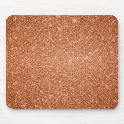 Orange Glittersterne Mousepad (Vorne)