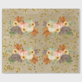 Orange Glittery Pumpkins auf Vintagem Krinkpapier Geschenkpapier (Flach)