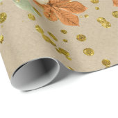 Orange Glittery Pumpkins auf Vintagem Krinkpapier Geschenkpapier (Rolleneckpunkt)