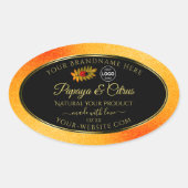 Orange Glitzer Black Product Labels Ladybug Logo Ovaler Aufkleber (Vorderseite)