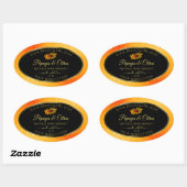 Orange Glitzer Black Product Labels mit Ladybug Ovaler Aufkleber (Blatt)