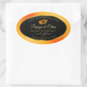 Orange Glitzer Black Product Labels mit Ladybug Ovaler Aufkleber (Tasche)