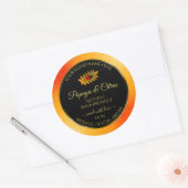 Orange Glitzer Black Product Labels mit Ladybug Runder Aufkleber (Umschlag)