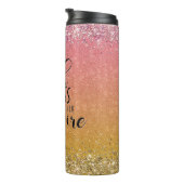 Orange Glitzer Girl Boss Name Gebäude Empire Thermosbecher (Nach rechts gedreht)