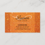 Orange Glitzer Glitzern Friseur Salon Frisör Visitenkarte (Vorderseite)