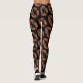Orange Glitzer Lips Modern Black Leggings (Rückseite)