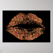 Orange Glitzer Lips Poster (Vorne)