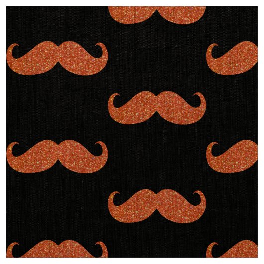 Orange Glitzer Mustache #2 Stoff (Muster)