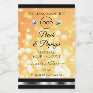 Orange Glitzer Product Label Sparkards Logo Lebensmitteletikett