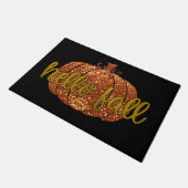 Orange Glitzer Pumpkin Hello Fall Doormat Fußmatte (Schrägansicht)