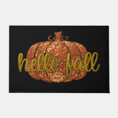 Orange Glitzer Pumpkin Hello Fall Doormat Fußmatte (Vorderseite)