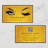Orange Glitzer QRCODE Logo Gold Business Card Visitenkarte (Vorne/Hinten)