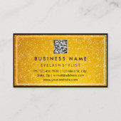 Orange Glitzer QRCODE Logo Gold Business Card Visitenkarte (Rückseite)