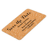Orange Glitzer Save the Date Flexi Magnet (Linke Seite)