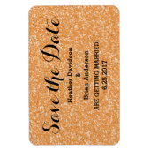 Orange Glitzer Save the Date Flexi Magnet (Vertikal)