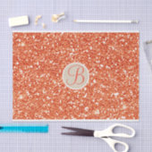 Orange Glitzer Sparkle Glam Monogram Initial Seidenpapier (Handwerk)