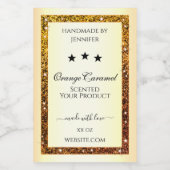 Orange Glitzer Sparkle Product Labels Gold Effekt Lebensmitteletikett (Einzelnes Label)