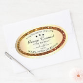 Orange Glitzer Sparkle Product Labels Gold Effekt Ovaler Aufkleber (Umschlag)
