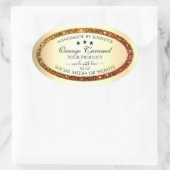 Orange Glitzer Sparkle Product Labels Gold Effekt Ovaler Aufkleber (Tasche)