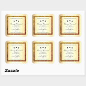 Orange Glitzer Sparkle Product Labels Gold Effekt Quadratischer Aufkleber (Blatt)