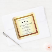 Orange Glitzer Sparkle Product Labels Gold Effekt Quadratischer Aufkleber (Umschlag)