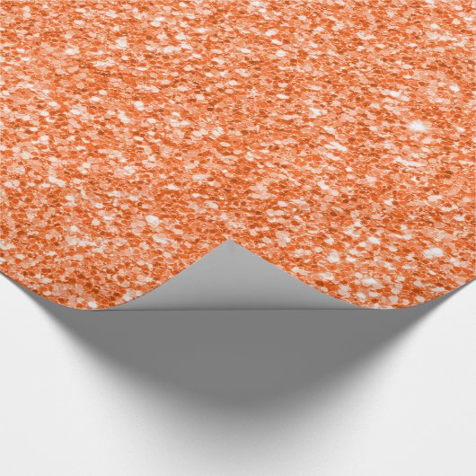 Orange Glitzer Textur Print Geschenkpapier (Ecke)