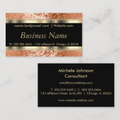 Orange Glitzer und Elegante Gold Visitenkarte (Vorne/Hinten)