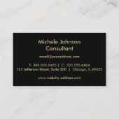 Orange Glitzer und Elegante Gold Visitenkarte (Rückseite)