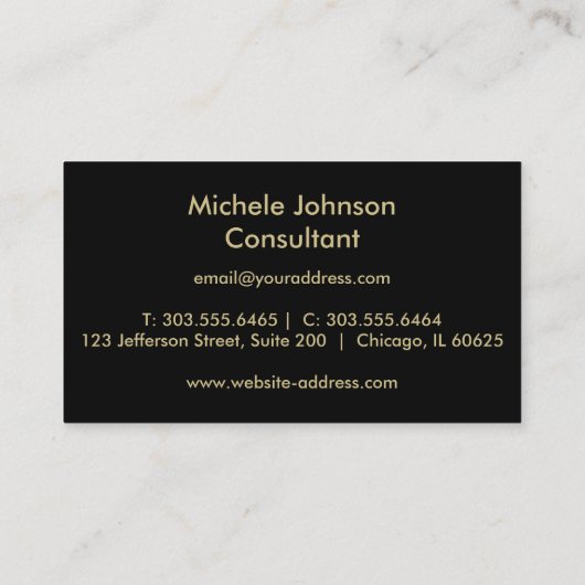 Orange Glitzer und Elegante Gold Visitenkarte (Rückseite)