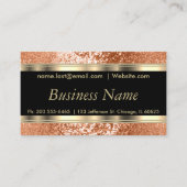 Orange Glitzer und Elegante Gold Visitenkarte (Vorderseite)