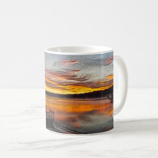 Orange Glory Morning Painterly Coffee Tasse (VorderseiteRechts)