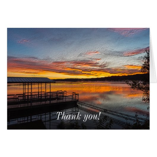 Orange Glory Morning Painterly Dankeschön Card (Vorderseite (Horizontal))