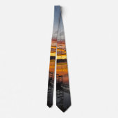 Orange Glory Morning Painterly Neck Tie Krawatte (Rückseite)