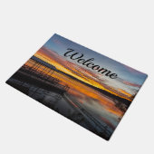 Orange Glory Morning Painterly Welcome Doormat Fußmatte (Schrägansicht)