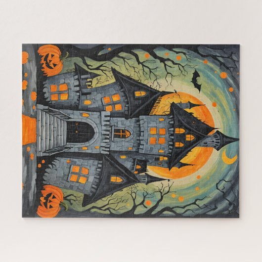 Orange Glow Castle Jigsaw Puzzle (Horizontal)