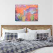 Orange Glow City Sunset Landschaft Pastellfarben M Leinwanddruck (Insitu (Schlafzimmer))