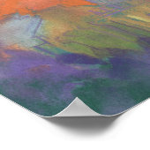 Orange Glow City Sunset Landschaft Pastellfarben M Poster (Ecke)