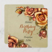 Orange Glow Rose Geburtstagsparty Einladung (Vorne/Hinten)