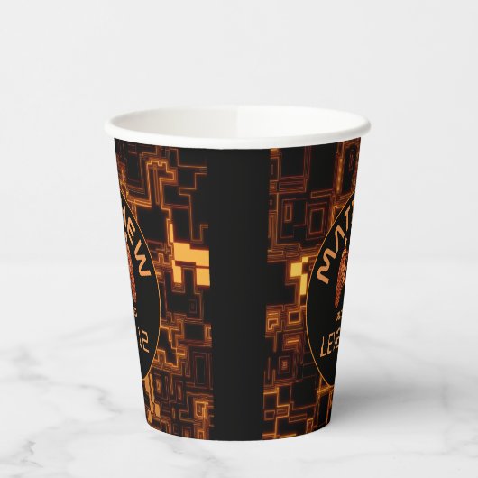 Orange Glow Video Game Controller Pappbecher (Links)