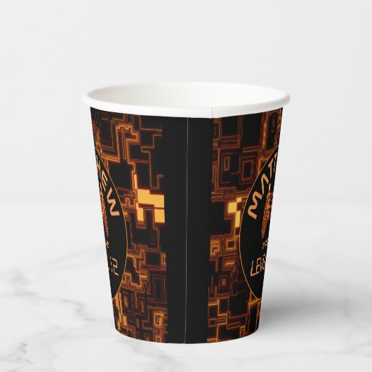 Orange Glow Video Game Controller Pappbecher (Rechts)