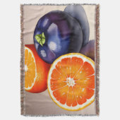 Orange Glow Watercolor Decke (Vorderseite Vertikal)