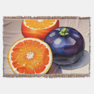 Orange Glow Watercolor Decke