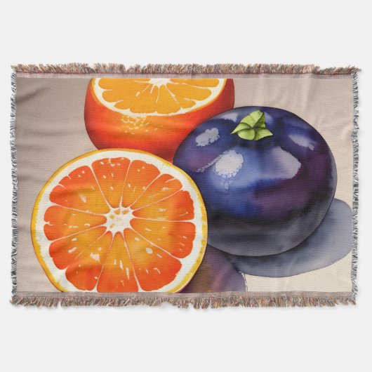 Orange Glow Watercolor Decke (Vorderseite)