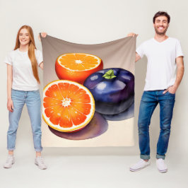 Orange Glow Watercolor Fleecedecke