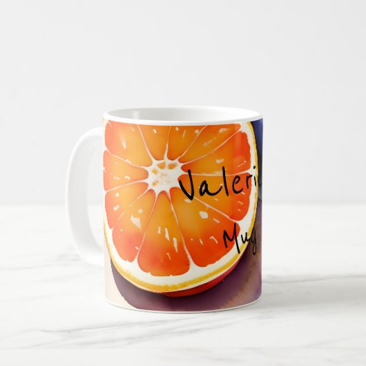 Orange Glow Watercolor Kaffeetasse (Vorderseite Links)