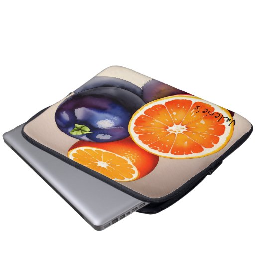 Orange Glow Watercolor Laptopschutzhülle (Vorne Knopf)