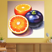 Orange Glow Watercolor Leinwanddruck (Insitu (Wohnzimmer))