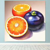 Orange Glow Watercolor Leinwanddruck (Insitu (Holzboden))