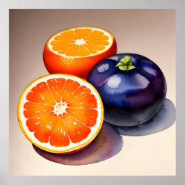 Orange Glow Watercolor Poster